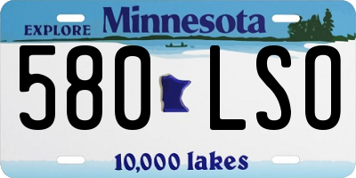 MN license plate 580LSO