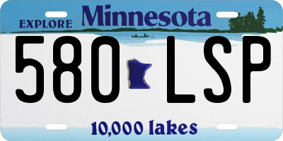 MN license plate 580LSP