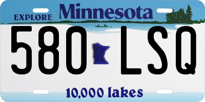 MN license plate 580LSQ