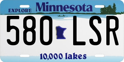 MN license plate 580LSR