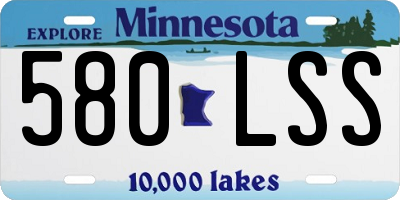 MN license plate 580LSS