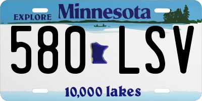 MN license plate 580LSV