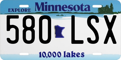 MN license plate 580LSX