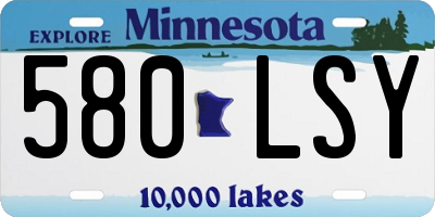 MN license plate 580LSY