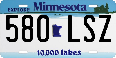 MN license plate 580LSZ