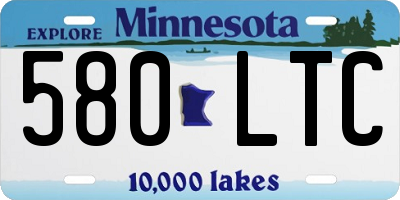 MN license plate 580LTC