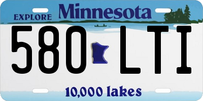 MN license plate 580LTI