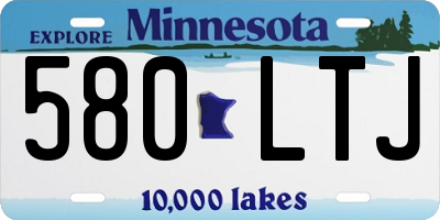 MN license plate 580LTJ