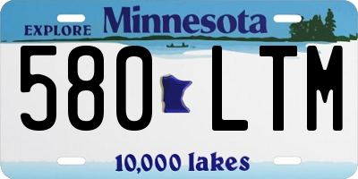 MN license plate 580LTM