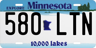 MN license plate 580LTN