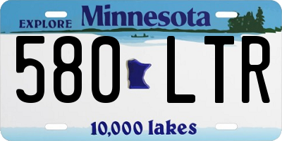 MN license plate 580LTR