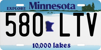 MN license plate 580LTV