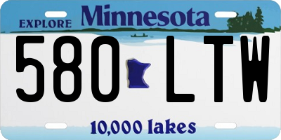 MN license plate 580LTW