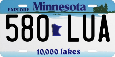 MN license plate 580LUA