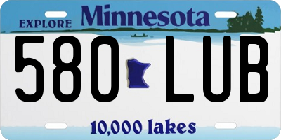 MN license plate 580LUB