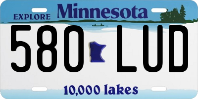 MN license plate 580LUD