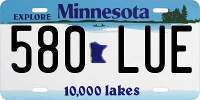 MN license plate 580LUE
