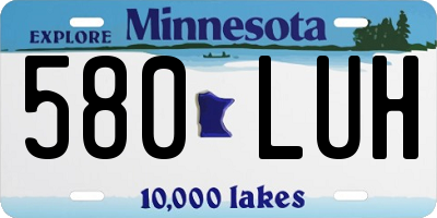 MN license plate 580LUH
