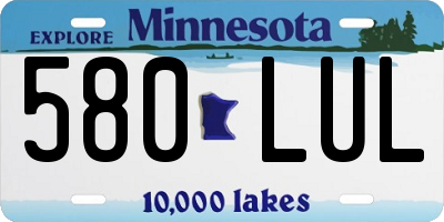 MN license plate 580LUL