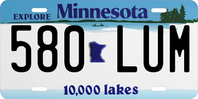 MN license plate 580LUM