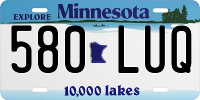 MN license plate 580LUQ