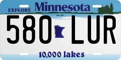 MN license plate 580LUR