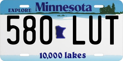 MN license plate 580LUT