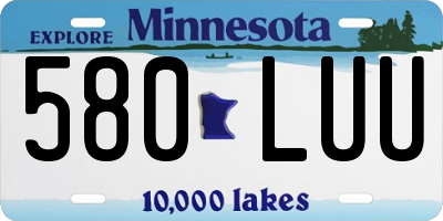 MN license plate 580LUU