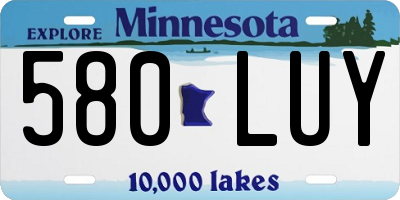 MN license plate 580LUY