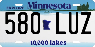 MN license plate 580LUZ
