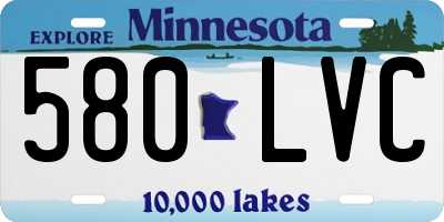 MN license plate 580LVC