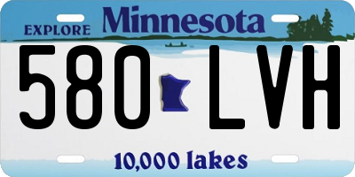 MN license plate 580LVH