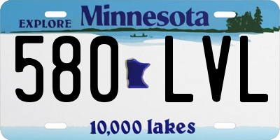 MN license plate 580LVL