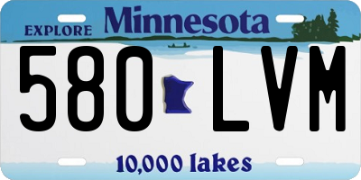MN license plate 580LVM