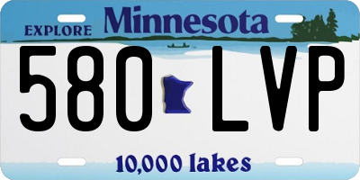MN license plate 580LVP