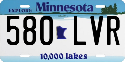MN license plate 580LVR