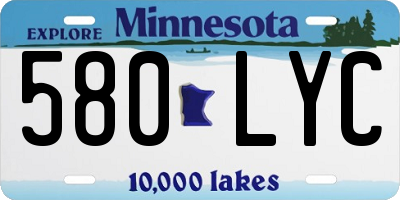 MN license plate 580LYC