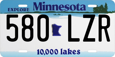 MN license plate 580LZR