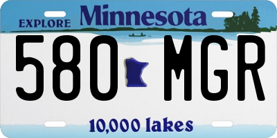 MN license plate 580MGR