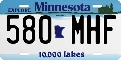 MN license plate 580MHF