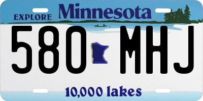 MN license plate 580MHJ