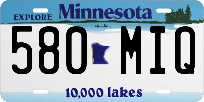 MN license plate 580MIQ