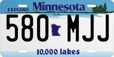 MN license plate 580MJJ