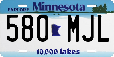 MN license plate 580MJL