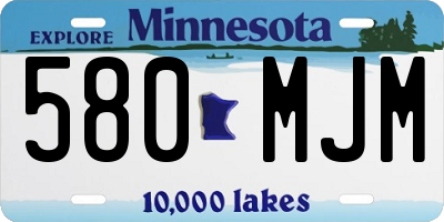 MN license plate 580MJM