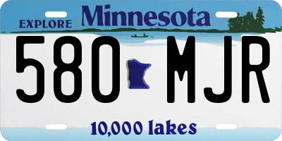 MN license plate 580MJR