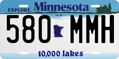 MN license plate 580MMH