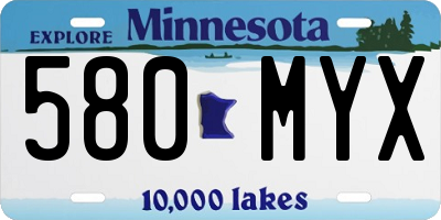 MN license plate 580MYX