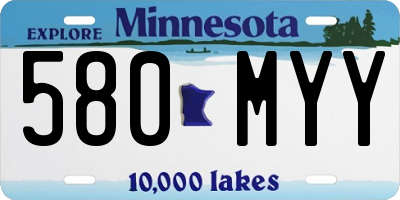 MN license plate 580MYY