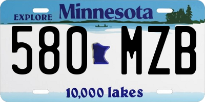 MN license plate 580MZB